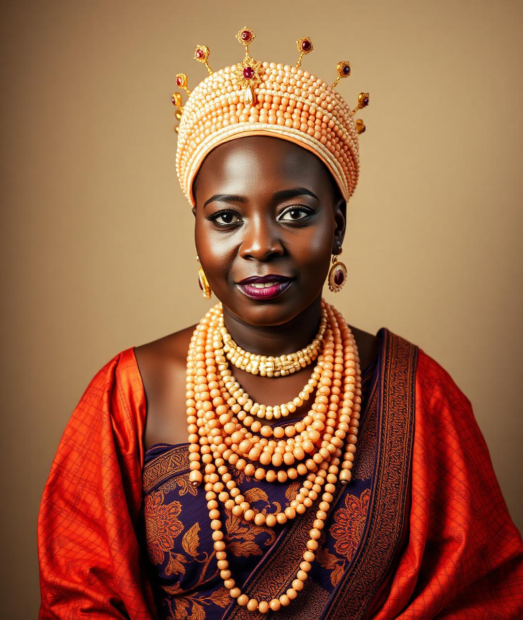 Ijaw bride in traditional coral bead crown