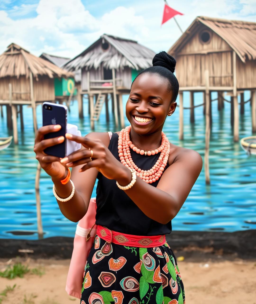 Ijaw creator filming at a stilt-house community